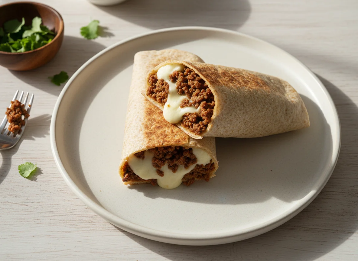 Wrap de carne moída com queijo photo