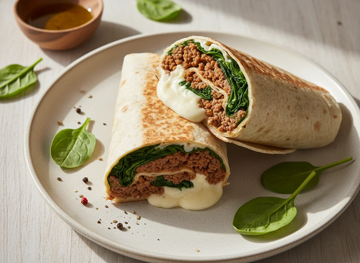 Wrap de Carne Moída e Espinafre photo