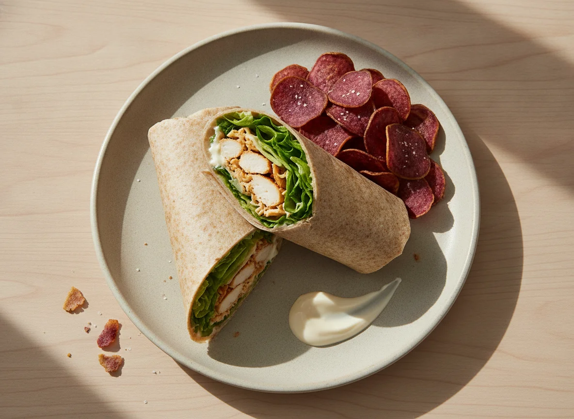Wrap de Frango com Chips de Batata Doce photo