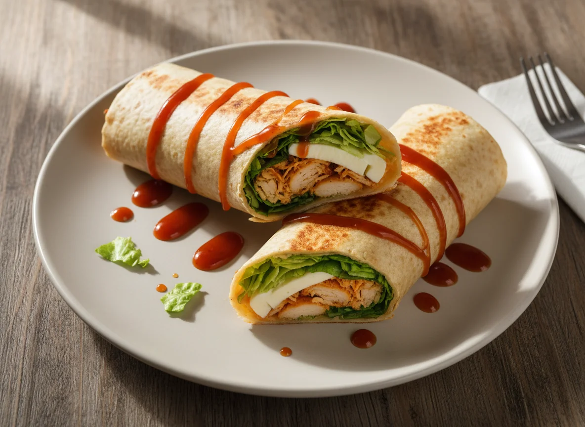 Wrap de frango com queijo e molho photo