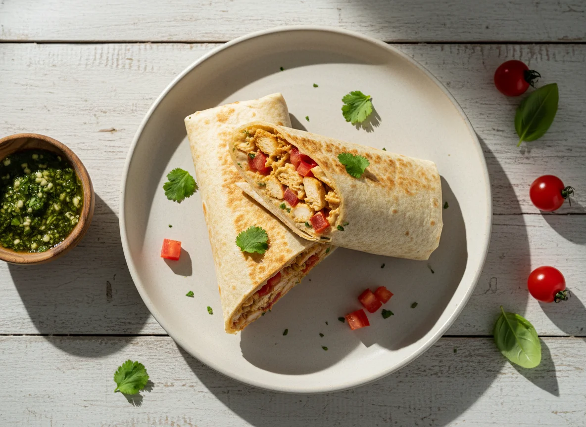 Wrap de frango com tomate photo