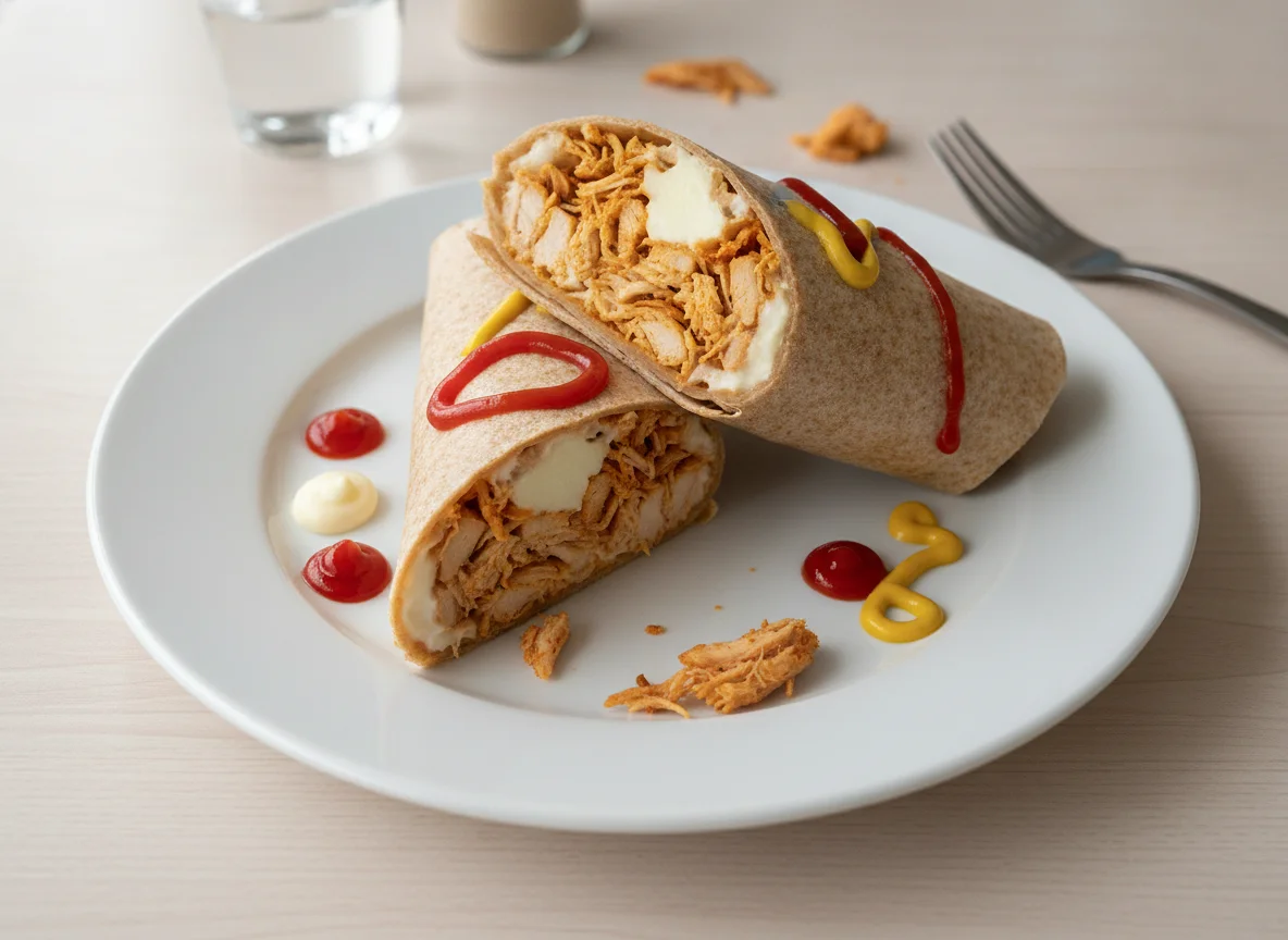 Wrap de Frango Desfiado com Requeijão e Molhos photo