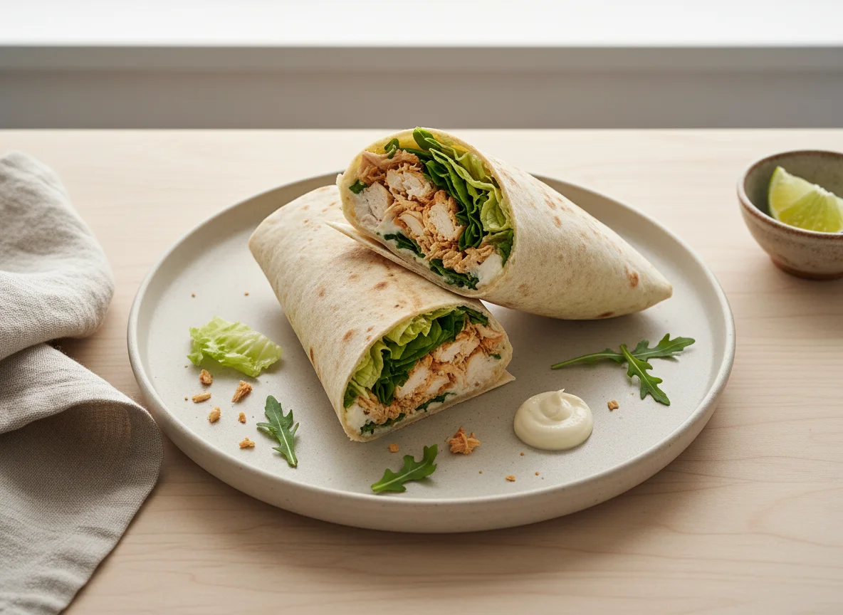 Wrap de frango desfiado com salada photo