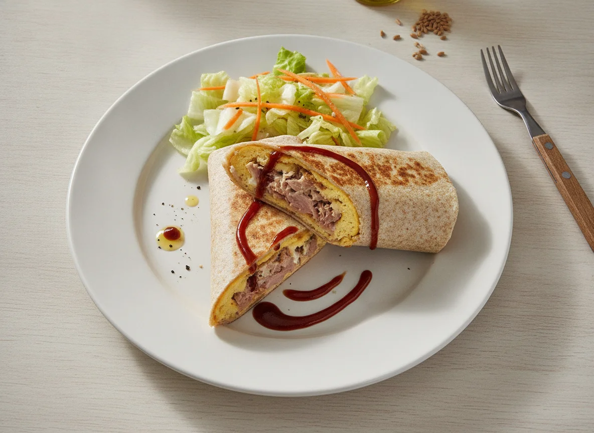 Wrap de omelete com atum e salada photo