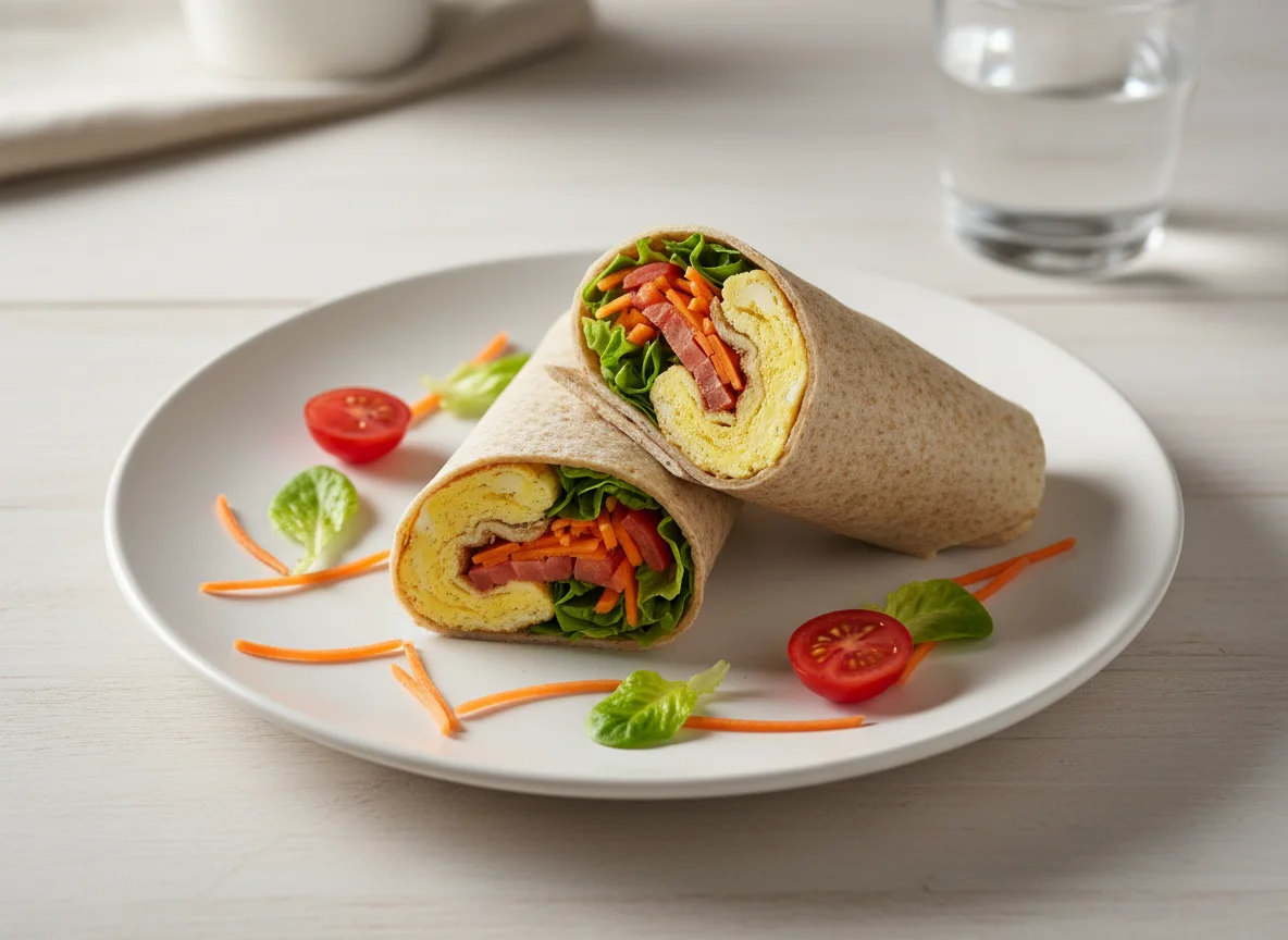 Wrap de omelete com salada photo