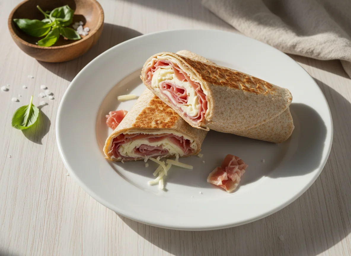 Wrap de presunto cru e queijo photo