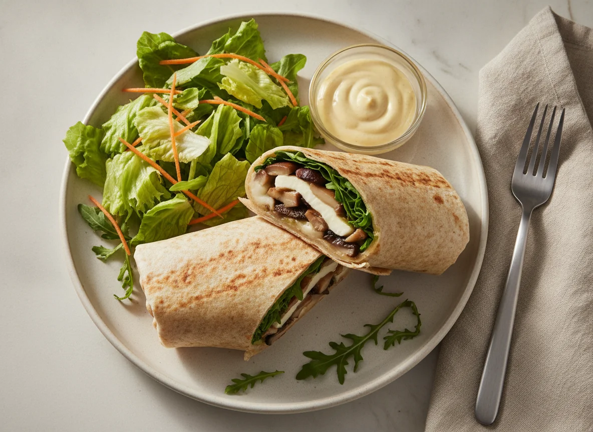 Wrap de Shitake e Shimeji com Salada photo