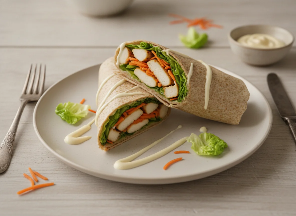 Wrap Integral com Frango e Vegetais photo