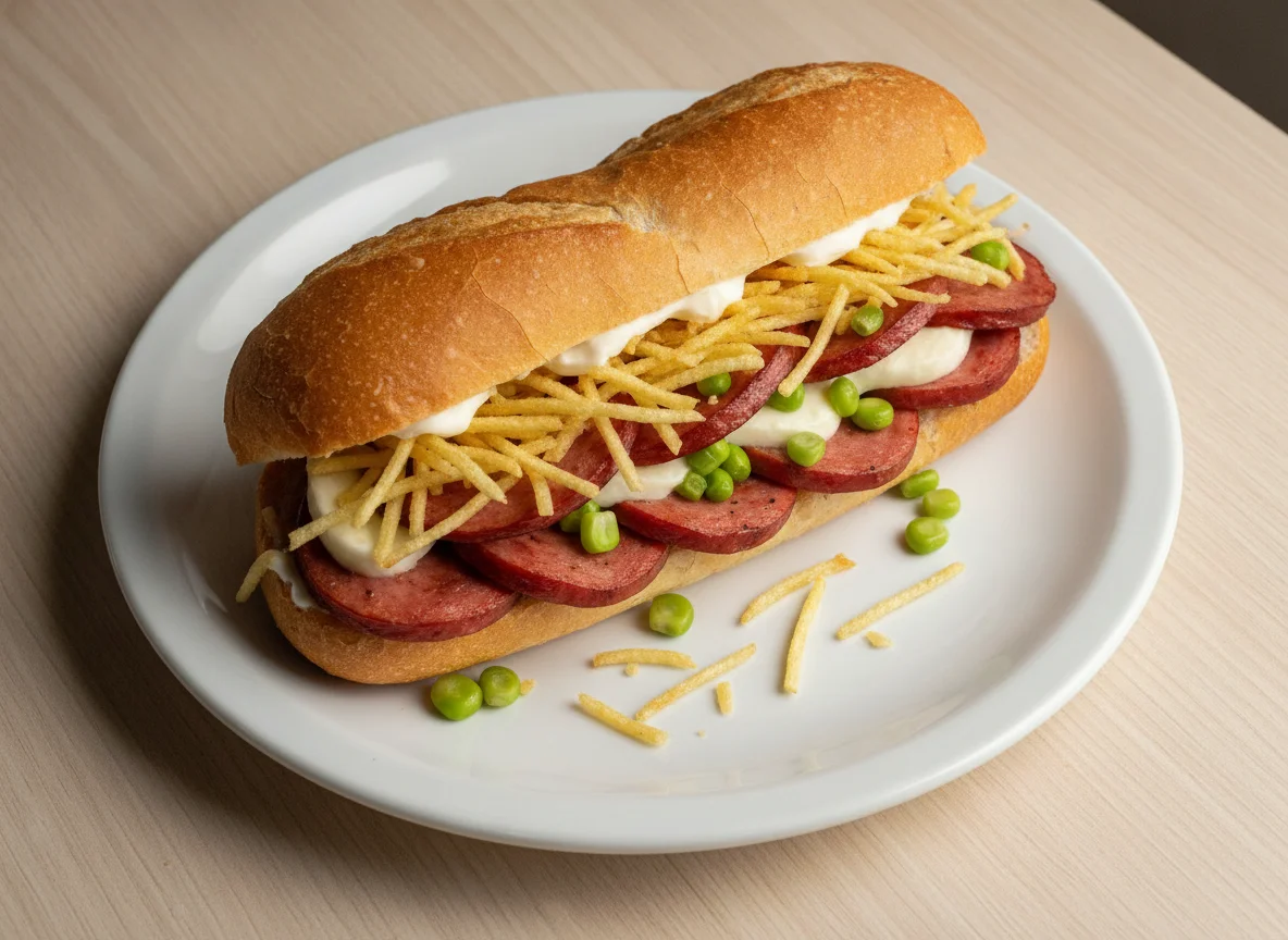X-Tudo ou Sanduíche de Linguiça com Batata Palha photo