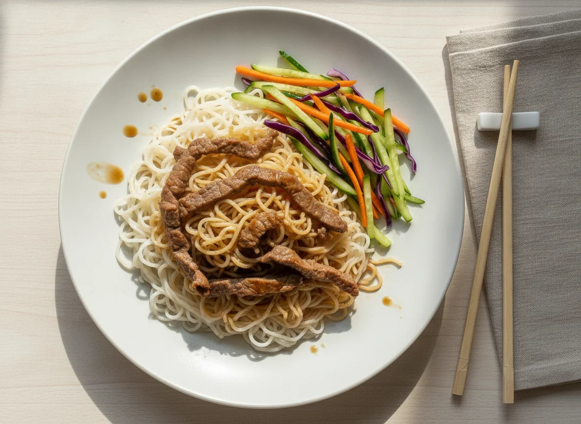 Yakisoba de Carne com Salada photo