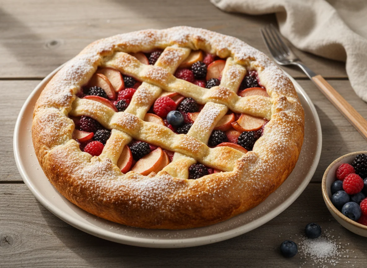 Яблочно-ягодный пирог photo