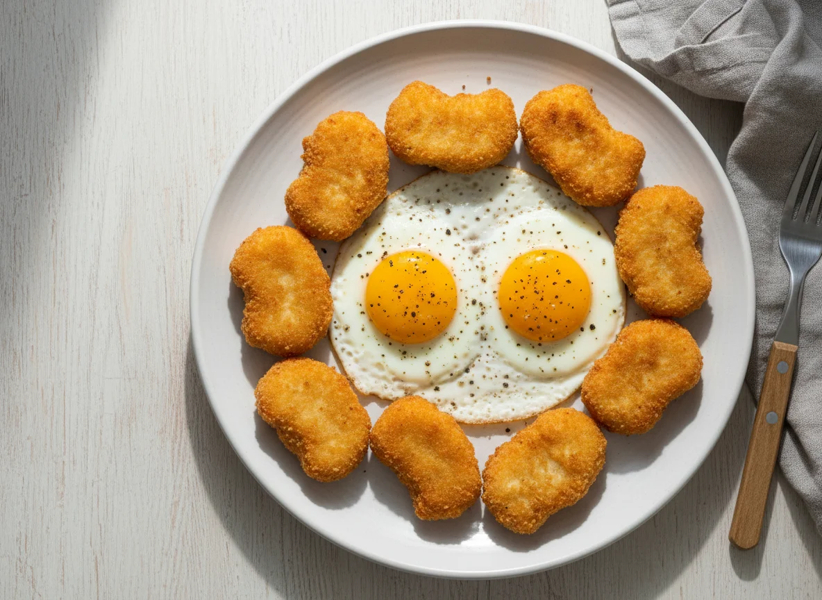 Яичница с наггетсами photo
