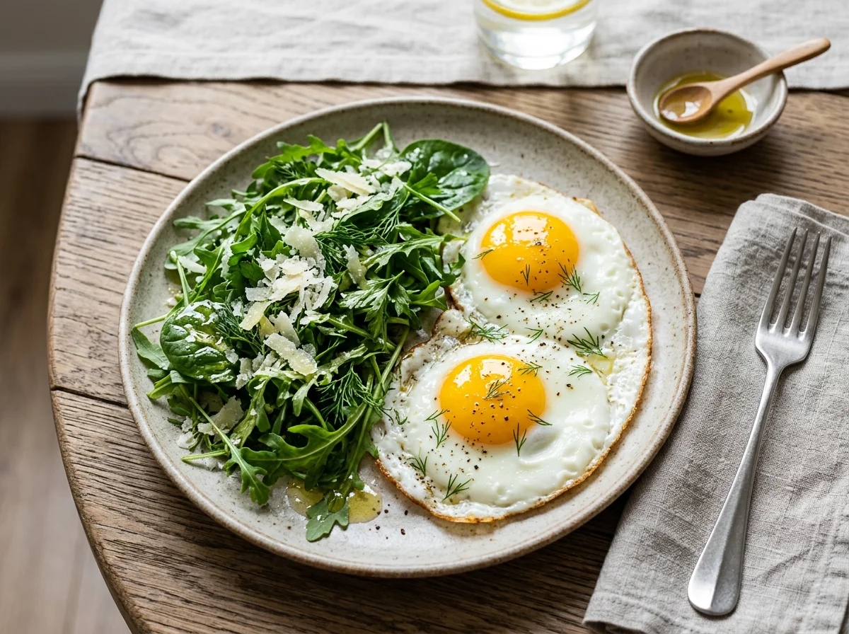 Яичница с салатом photo