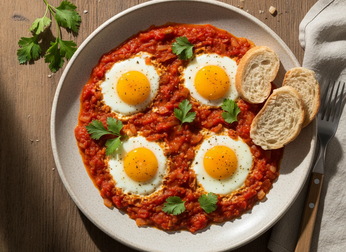 Яичница с томатным соусом (Шакшука) photo