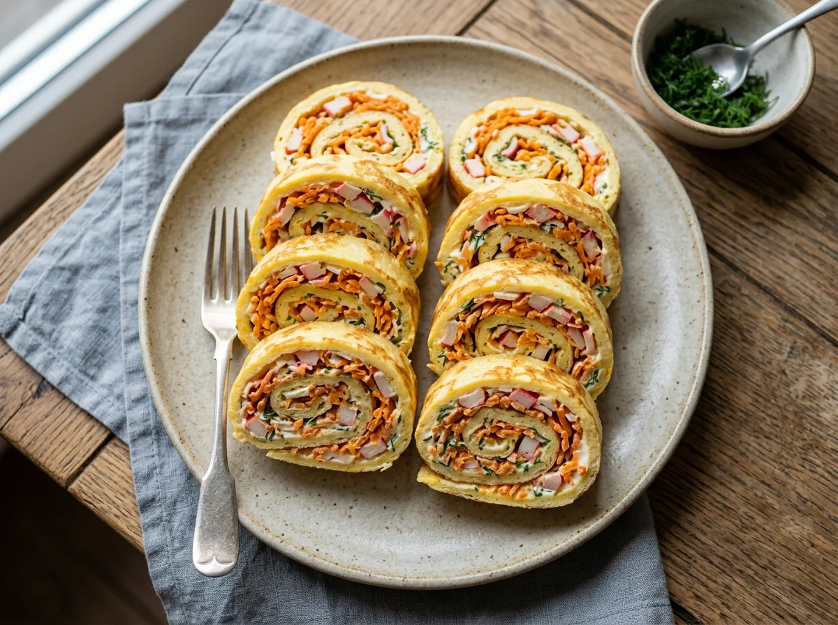 Яичный рулет с начинкой photo