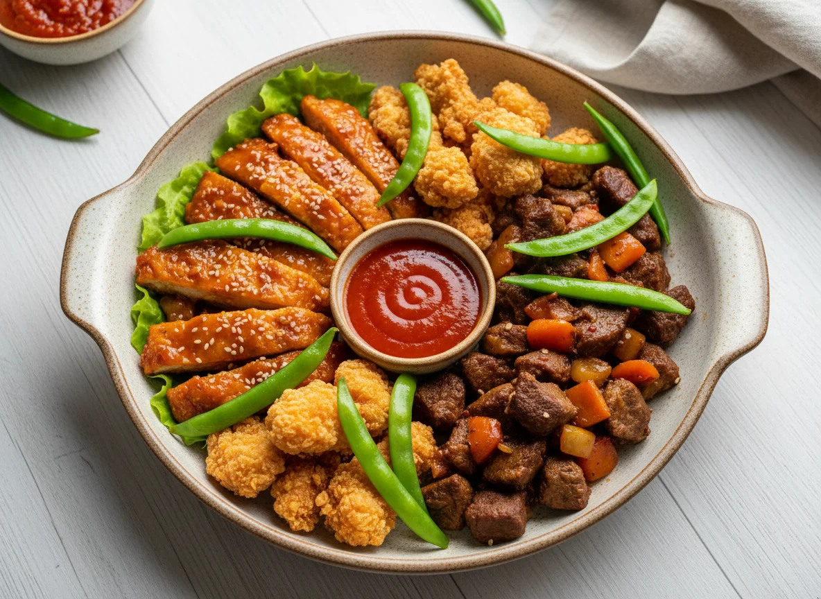 Ассорти из азиатских блюд photo