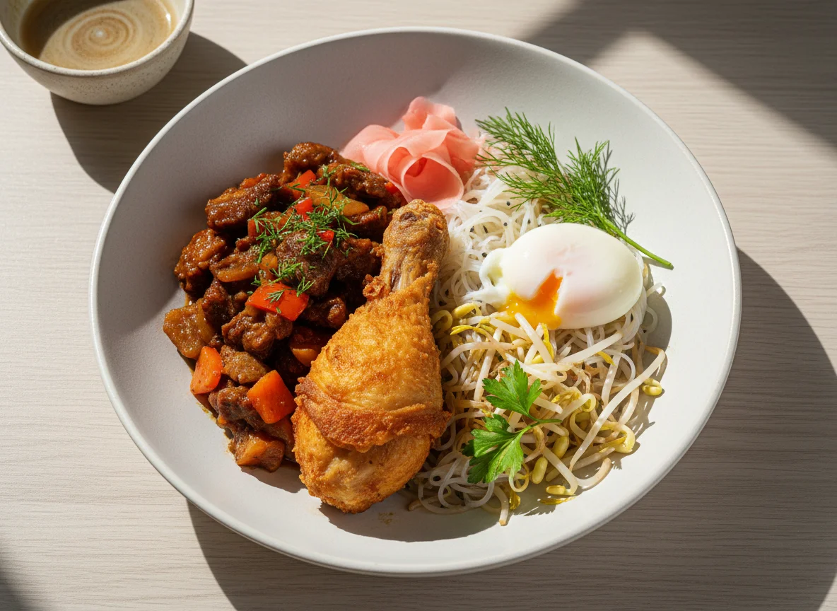 Ассорти из курицы, мяса и овощей photo