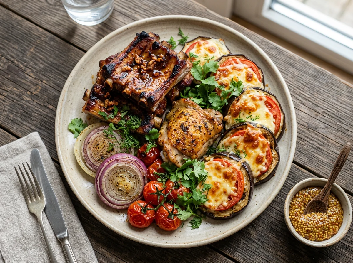 Ассорти из мяса и овощей photo