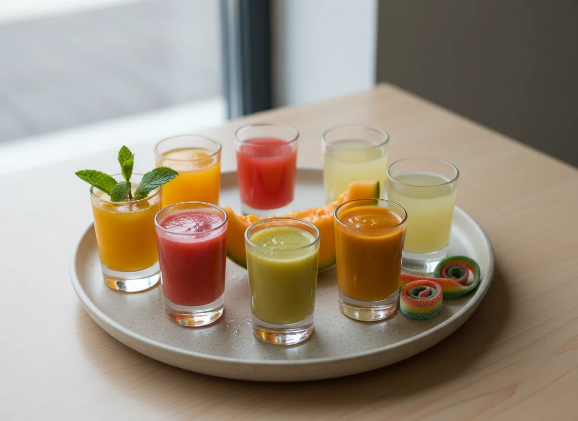 Ассорти из шотов и соков photo