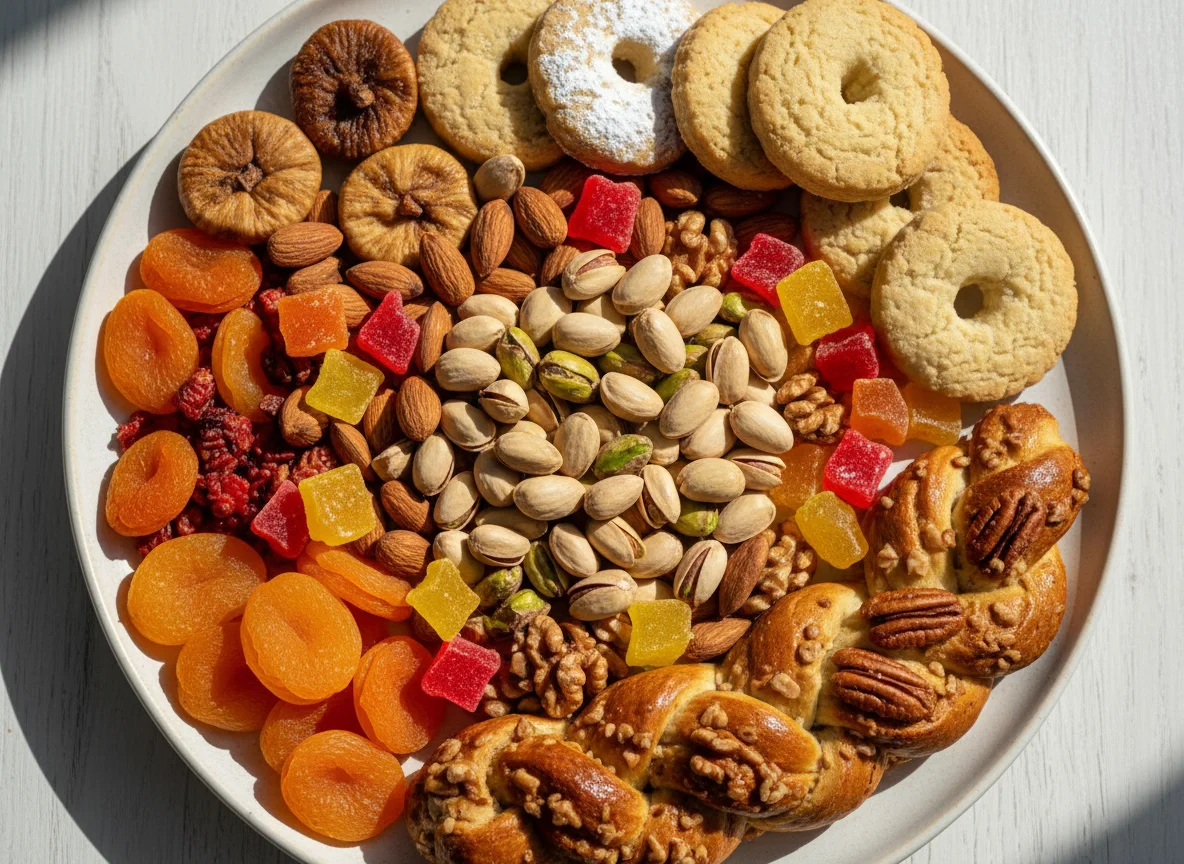 Ассорти из сухофруктов, орехов и сладостей photo