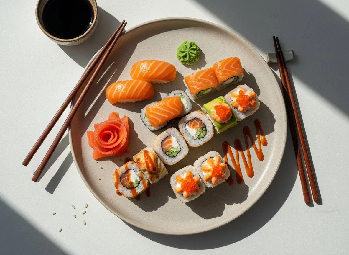 Ассорти суши и роллов photo