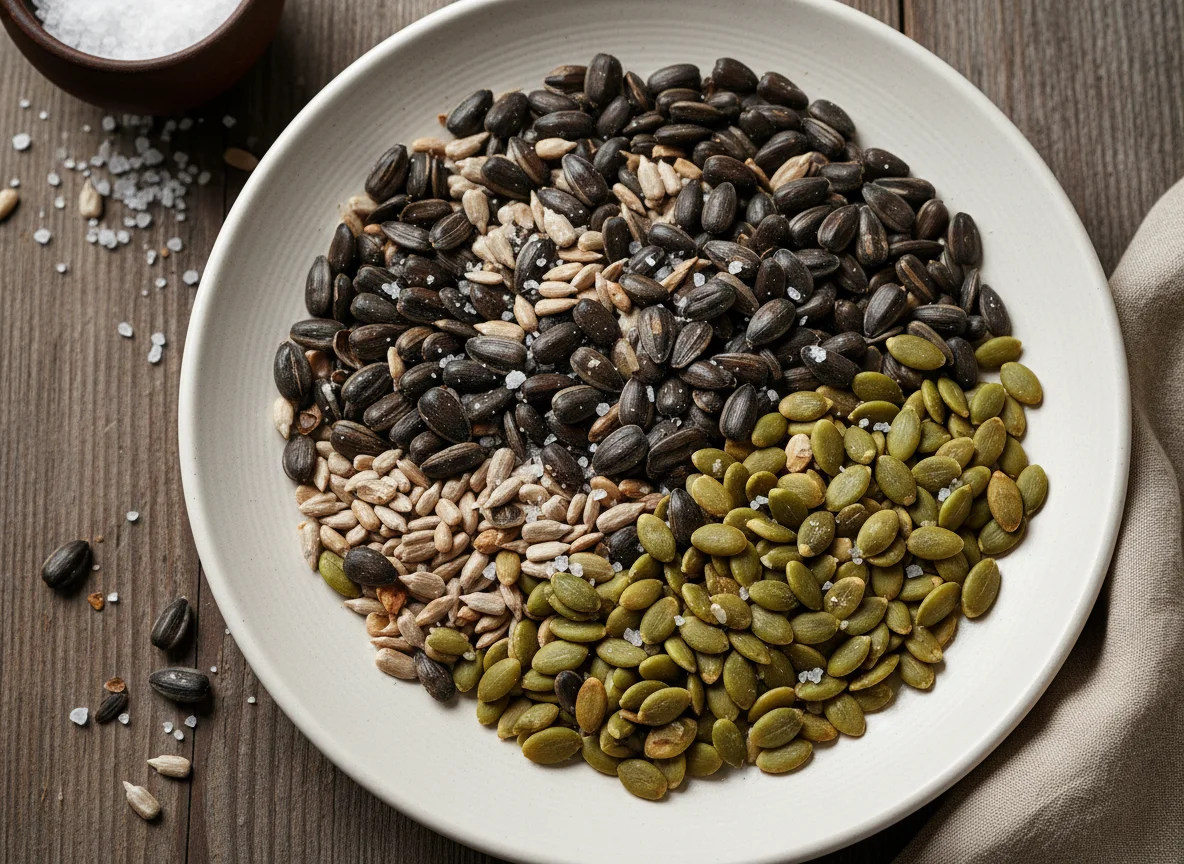 Ассорти жареных семечек с солью photo