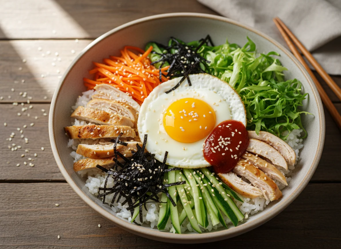 Бибимбап с курицей photo