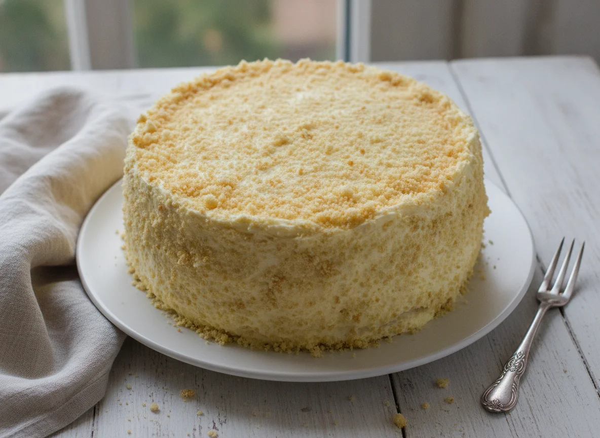 Бисквитный торт с масляным кремом photo