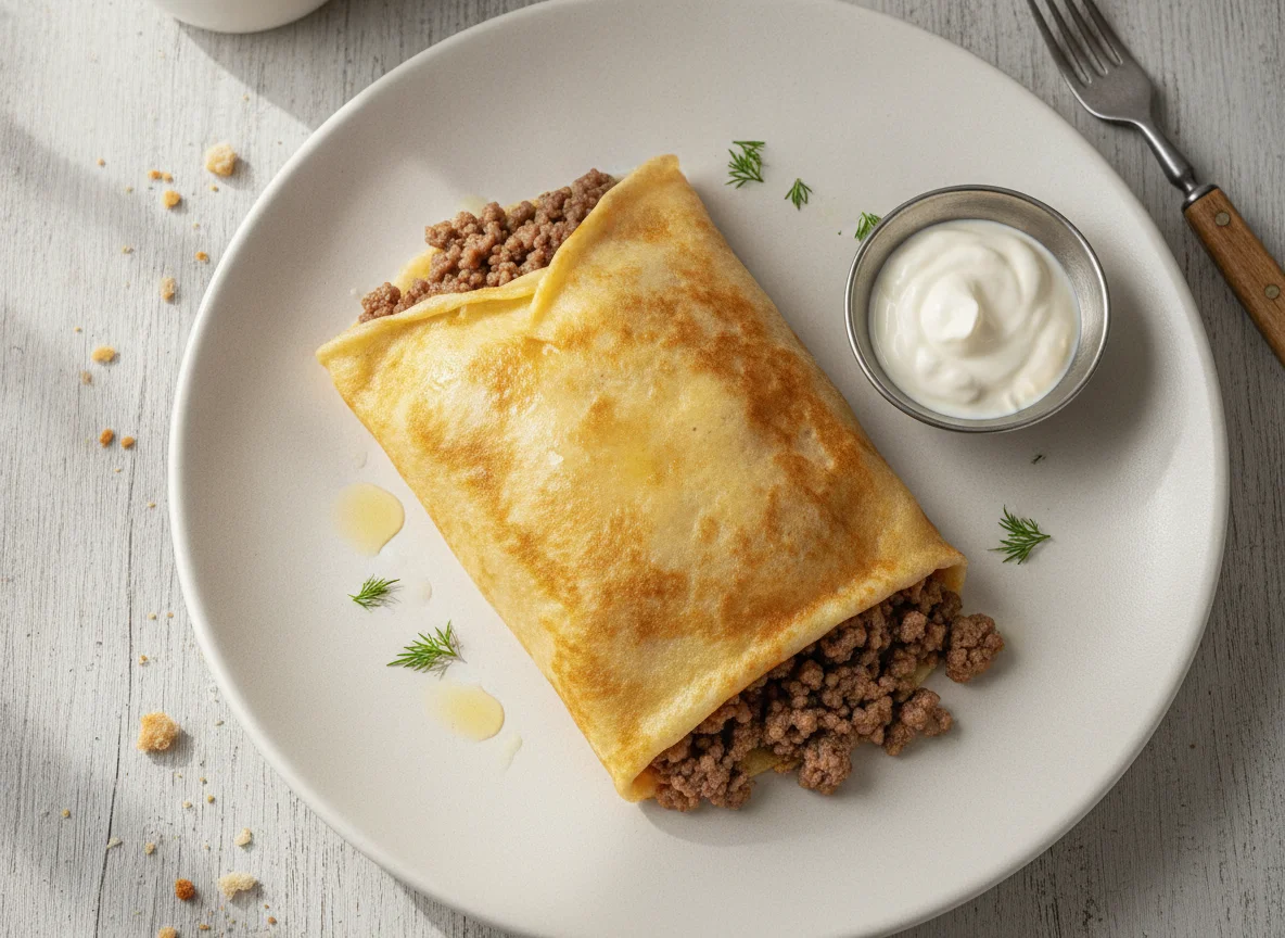 Блинчик с мясной начинкой photo