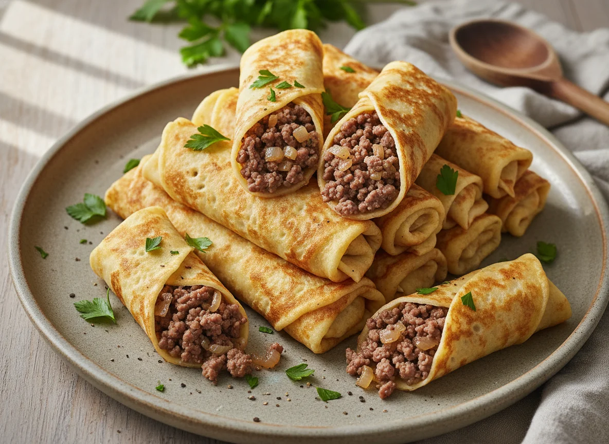 Блинчики с мясной начинкой photo
