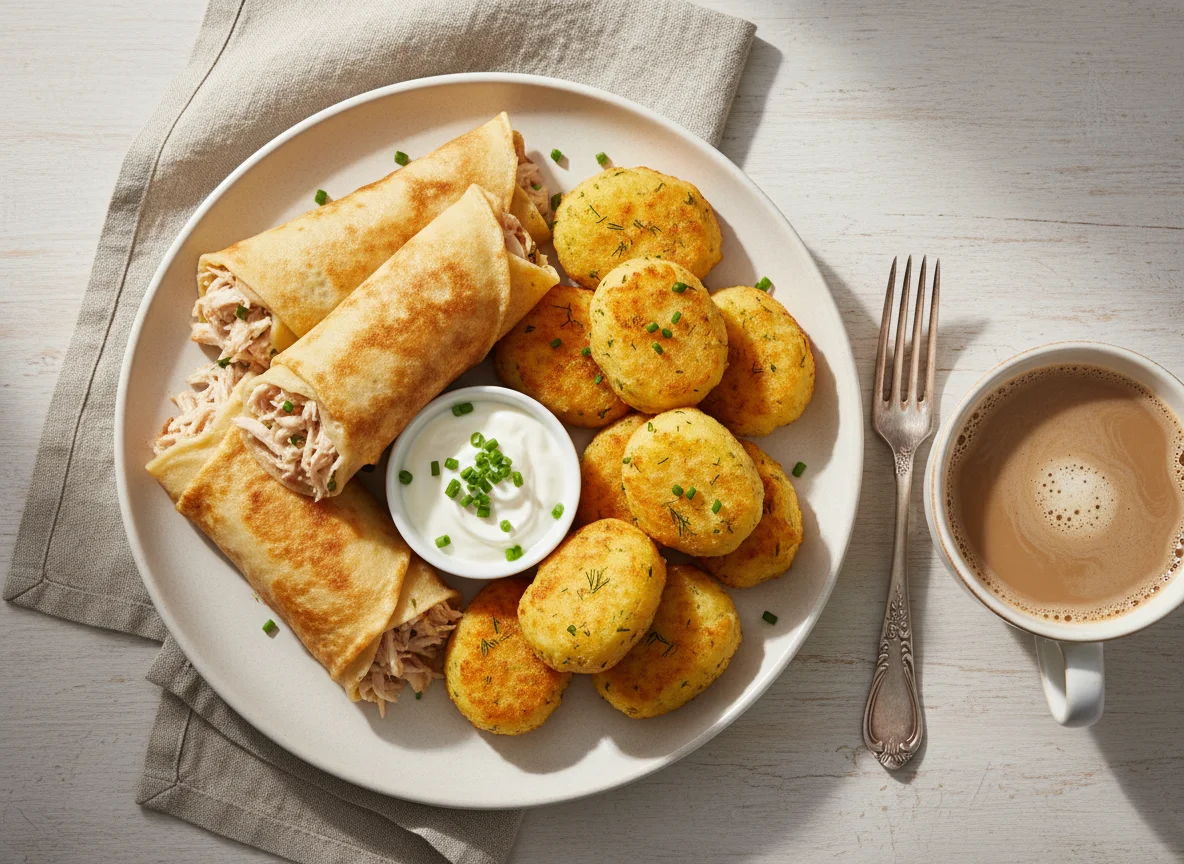 Блины с курицей photo