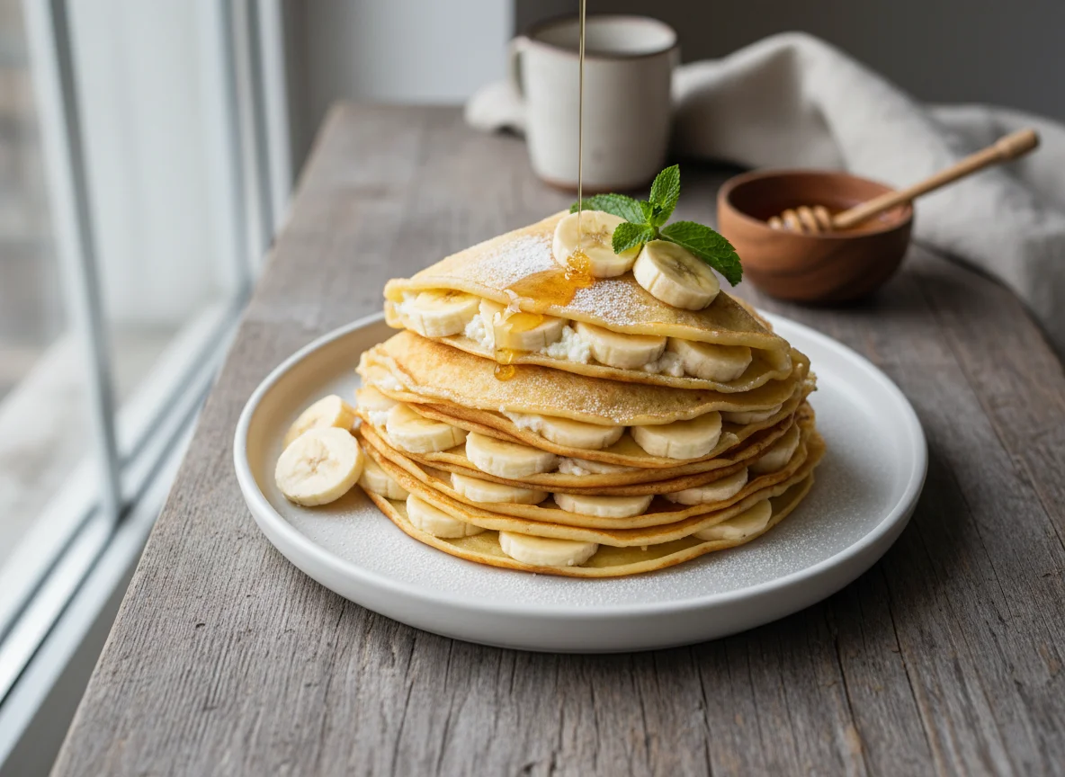 Блины с творогом и бананом photo