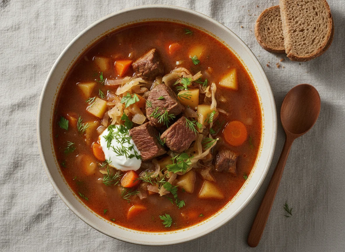 Борщ или щи с мясом photo