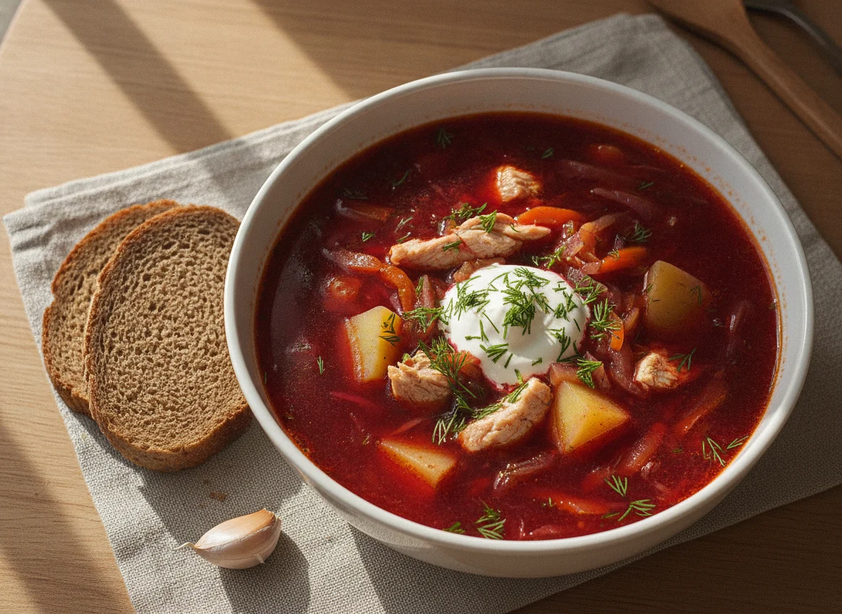 Борщ с куриной грудкой photo