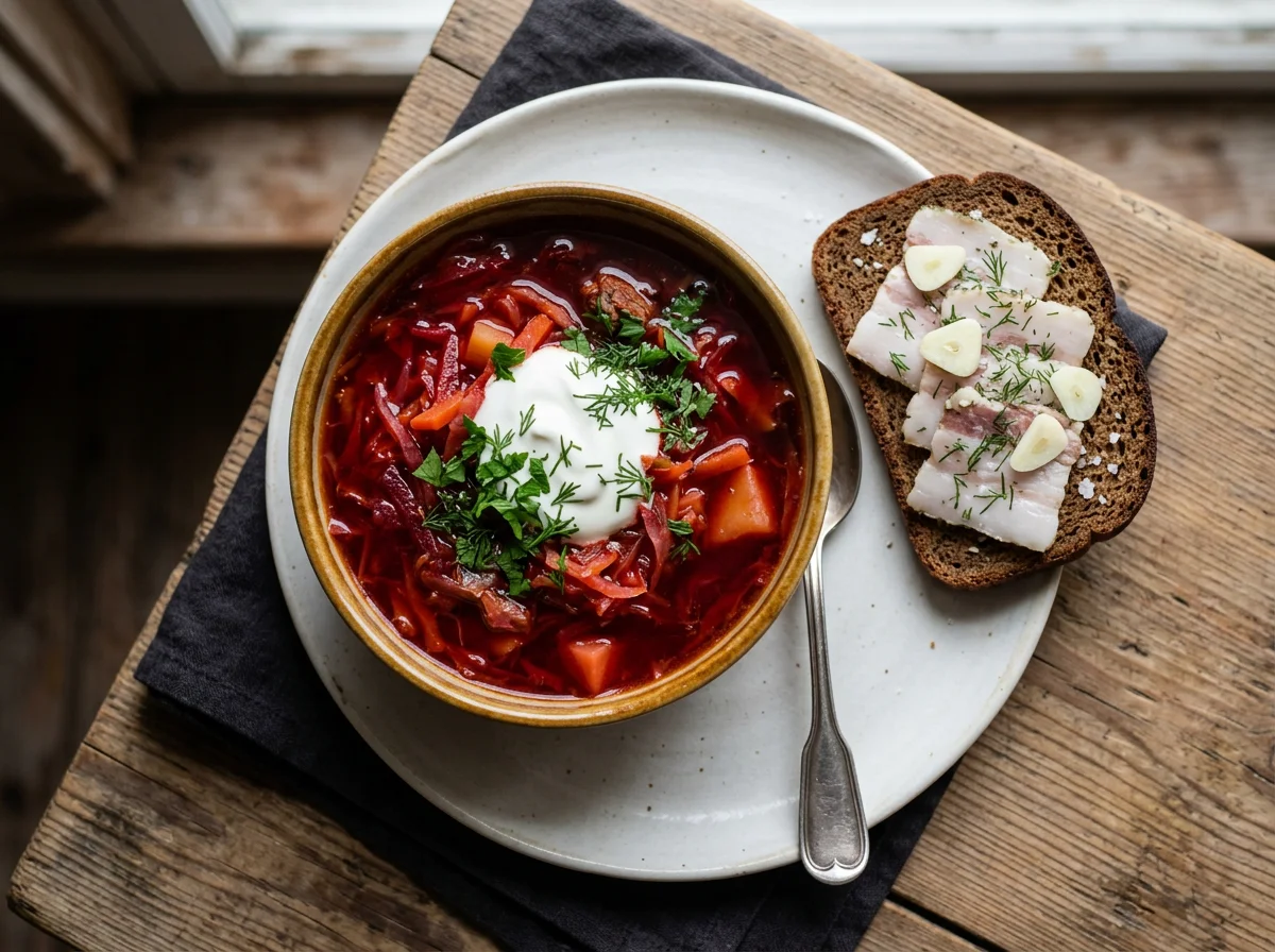 Борщ с закусками photo