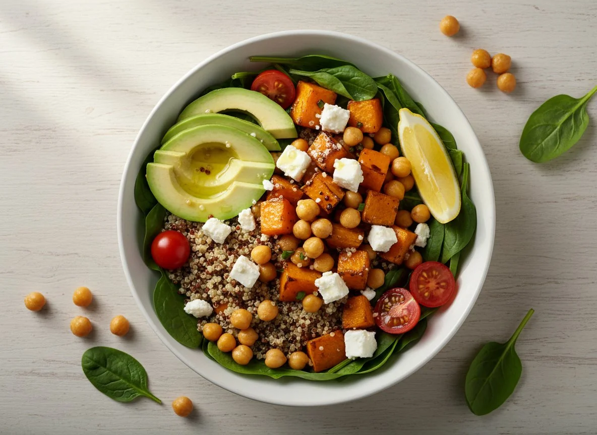 Боул с киноа, тыквой и нутом photo