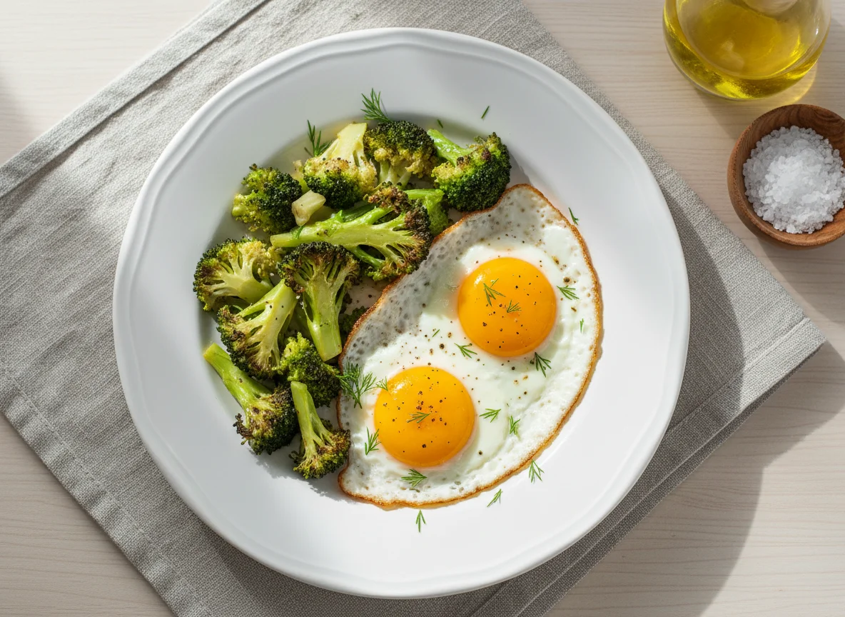 Брокколи с яйцом photo