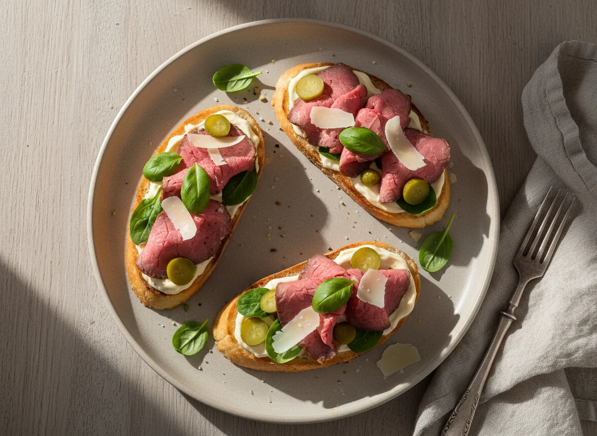 Брускетта с ростбифом photo