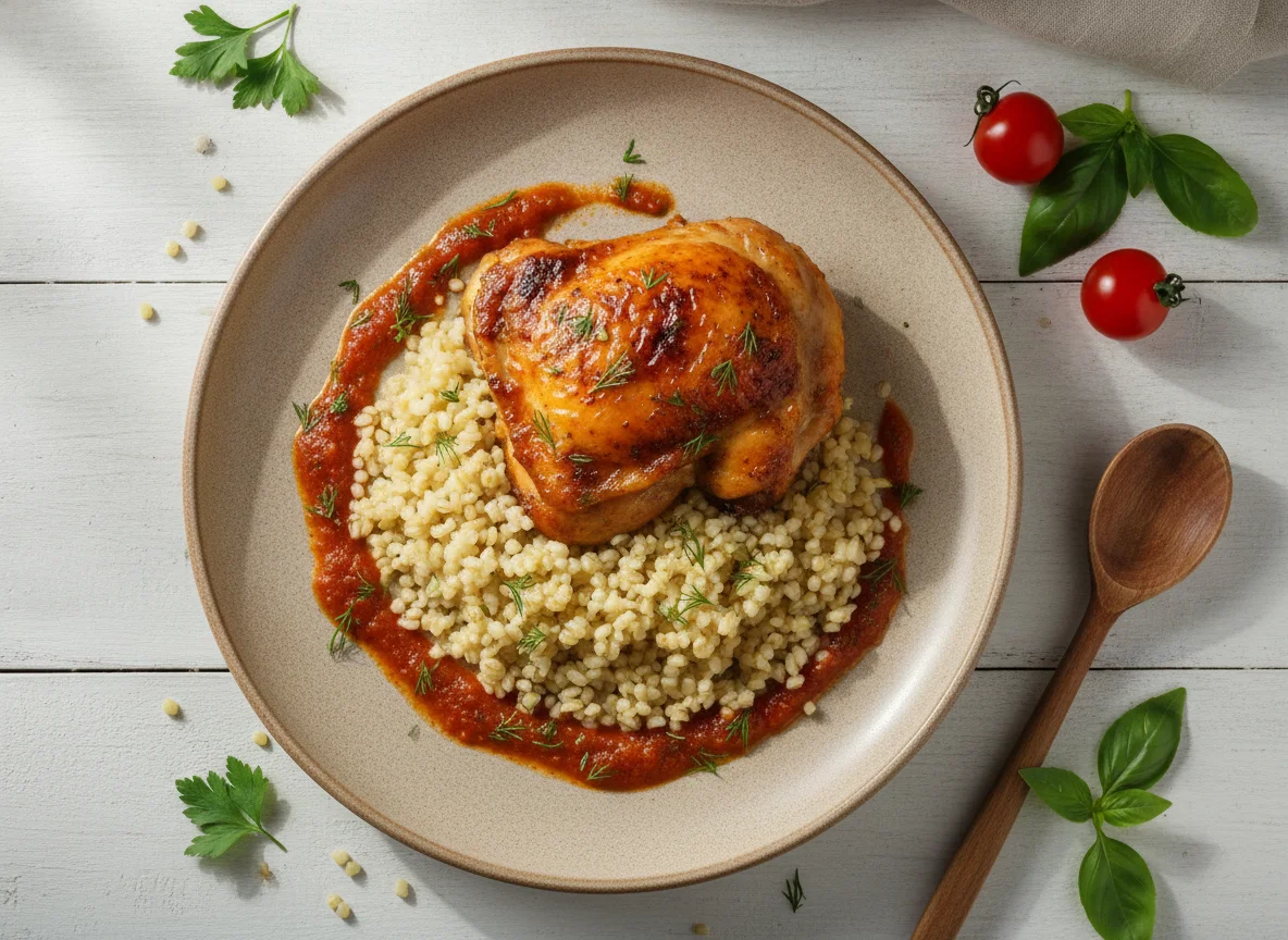 Булгур с запеченной курицей photo