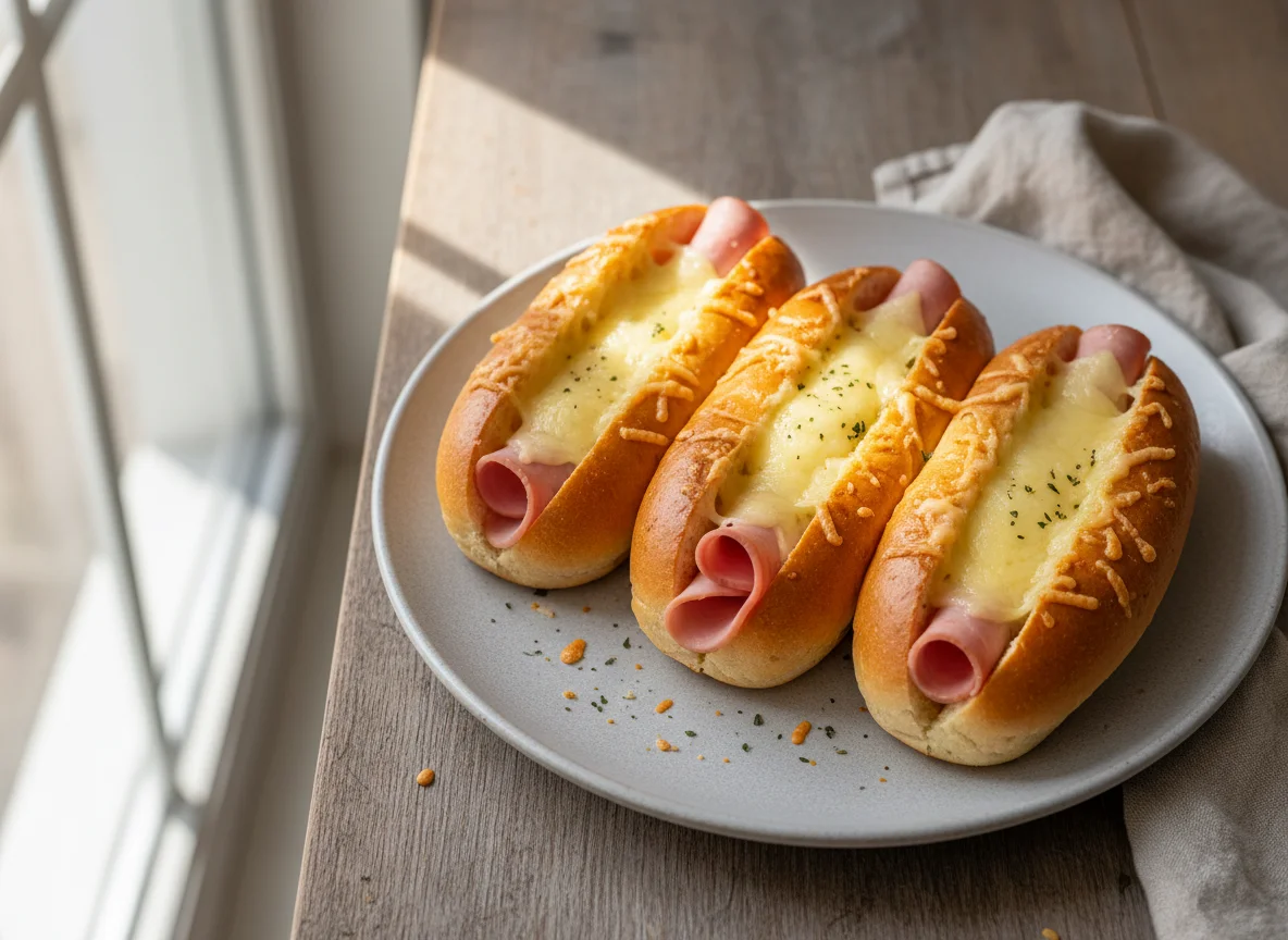Булочки с ветчиной и сыром photo
