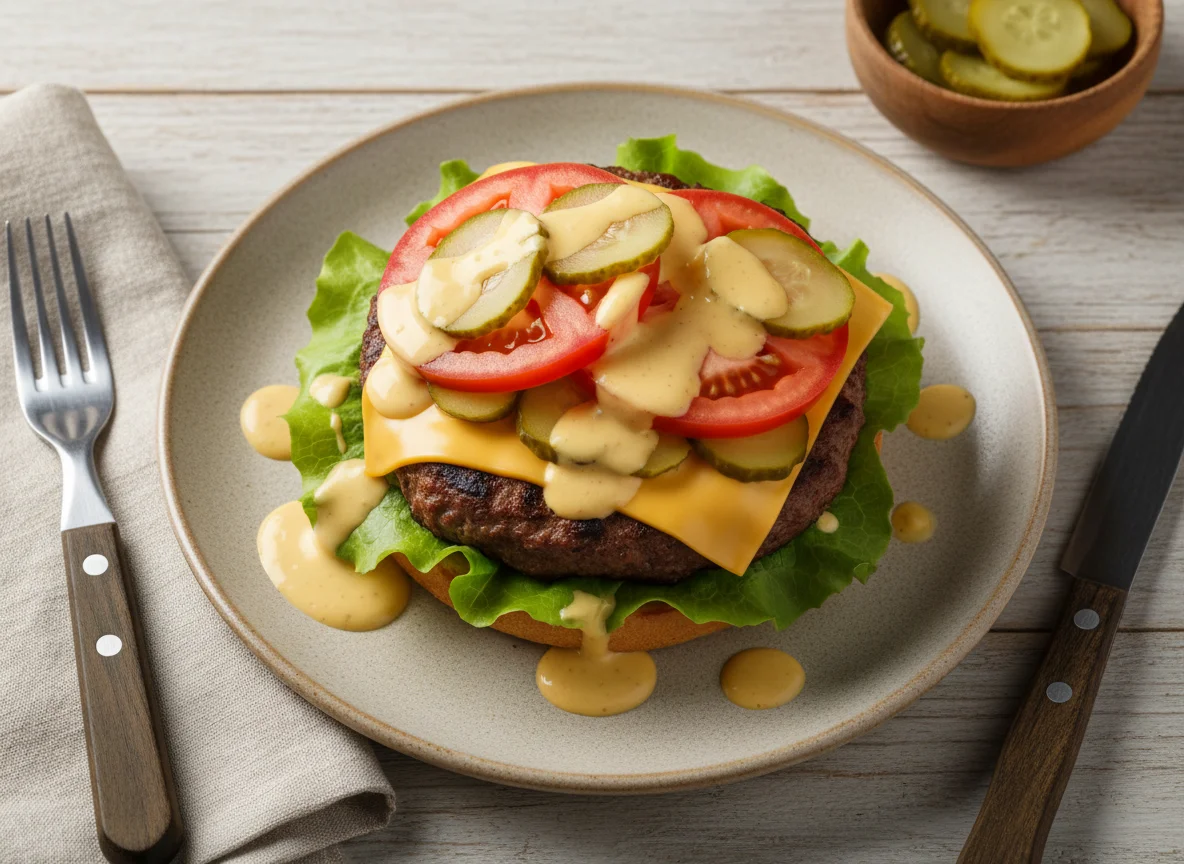 Бургер без булочки photo