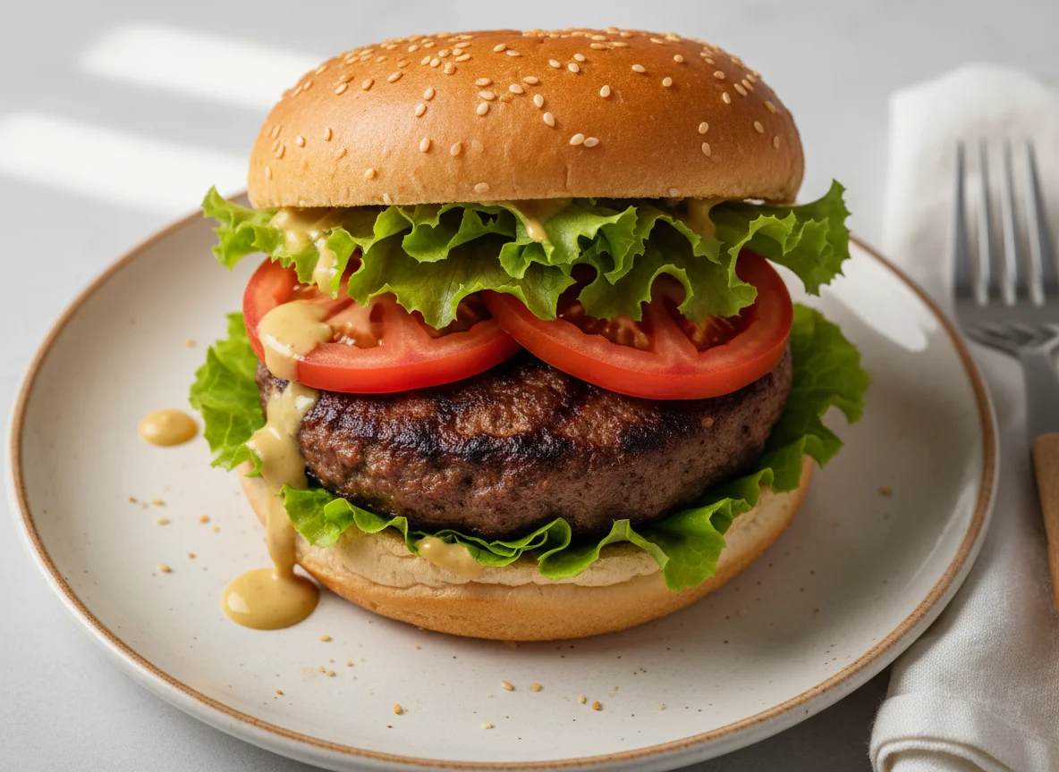 Бургер с котлетой photo