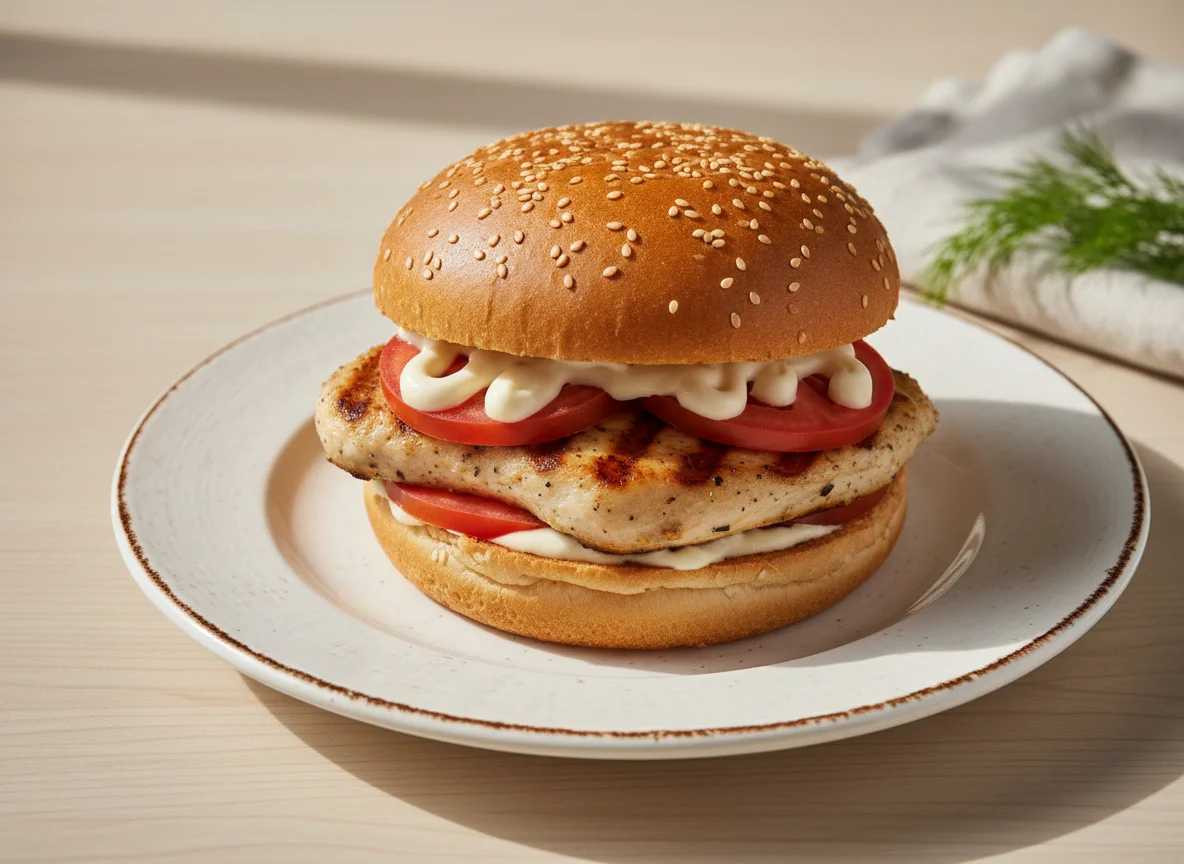 Бургер с курицей photo