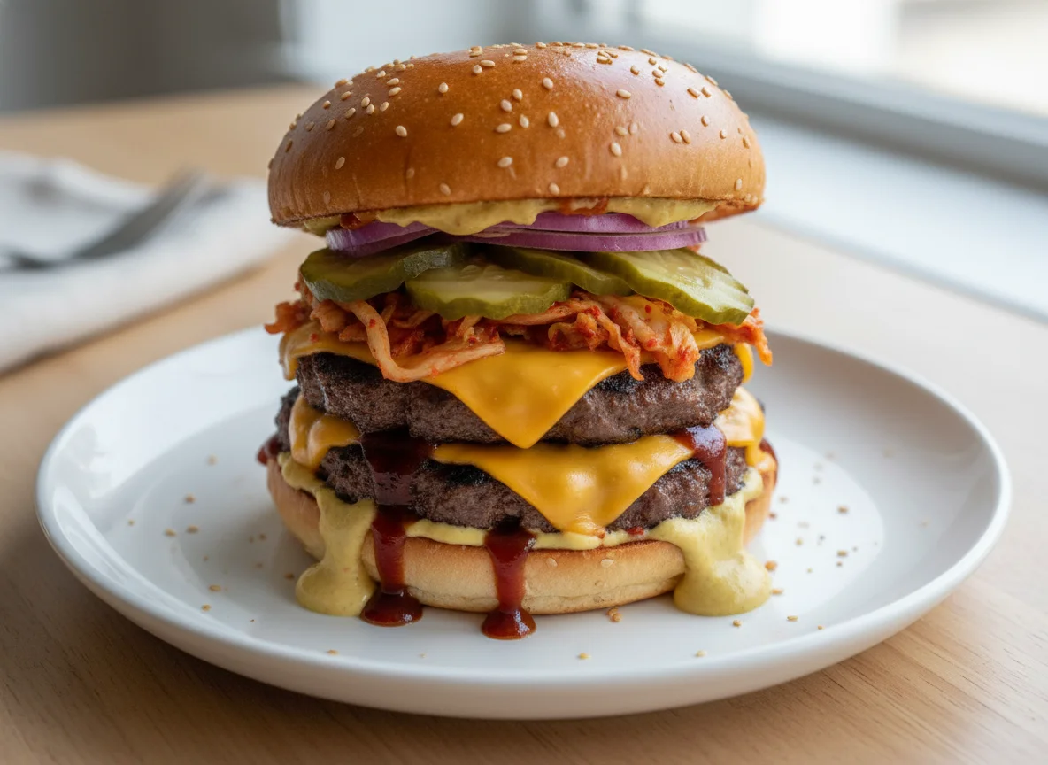 Бургер з подвійною яловичиною та сиром photo