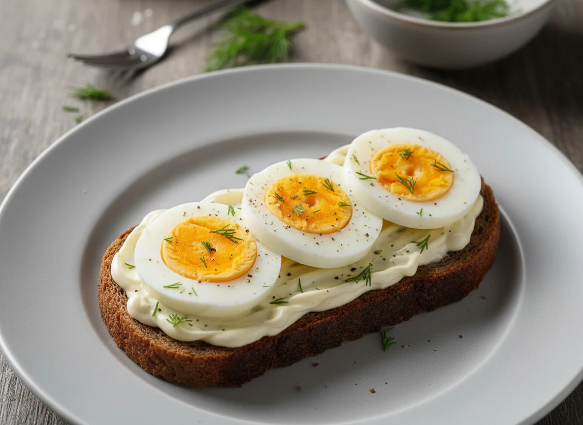 Бутерброд с яйцом и майонезом photo