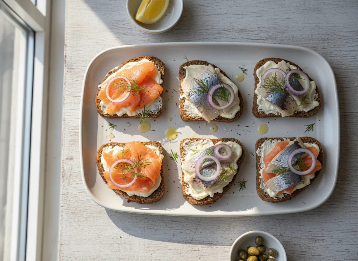 Бутерброд с рыбой и майонезом photo