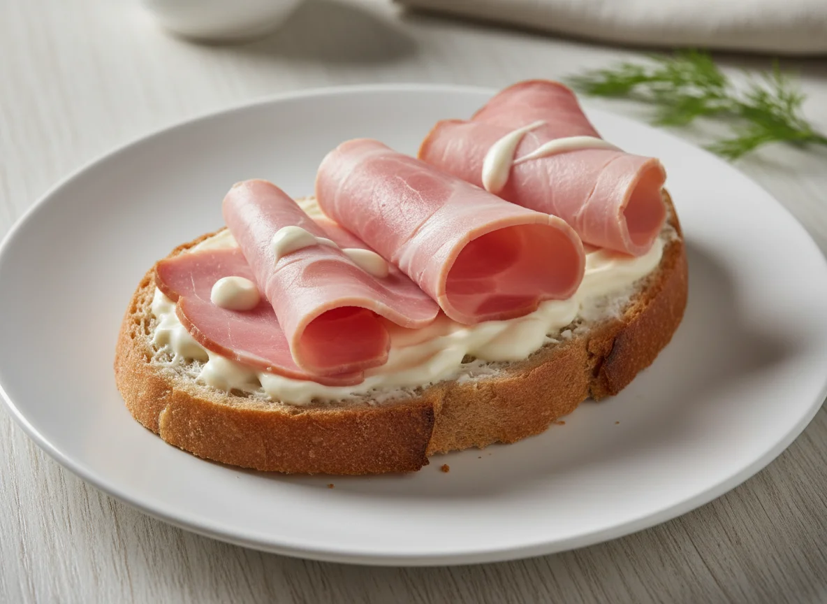 Бутерброд с ветчиной и майонезом photo