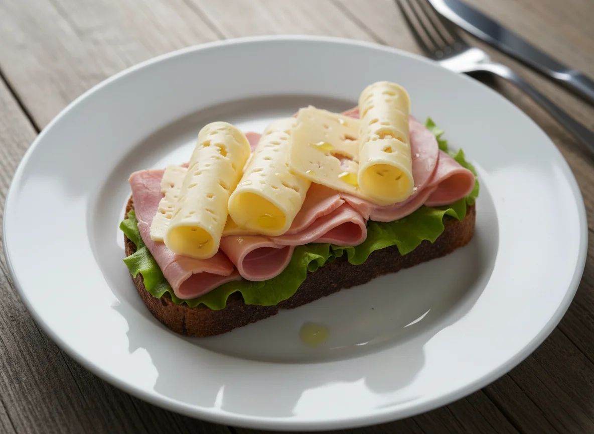 Бутерброд с ветчиной и сыром photo