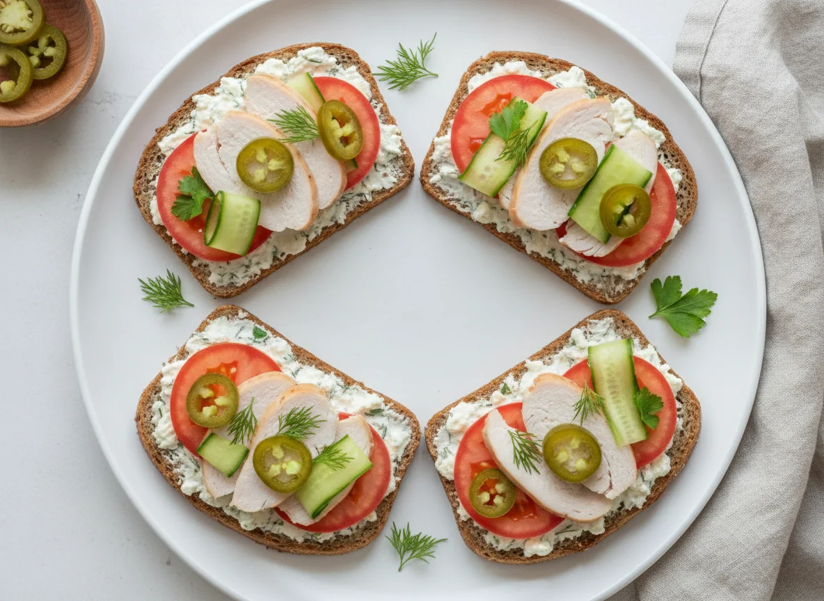 Бутерброды с курицей и овощами photo