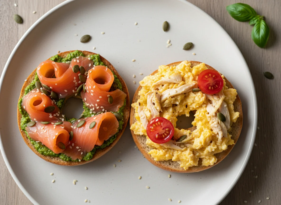 Бутерброды с лососем и курицей photo